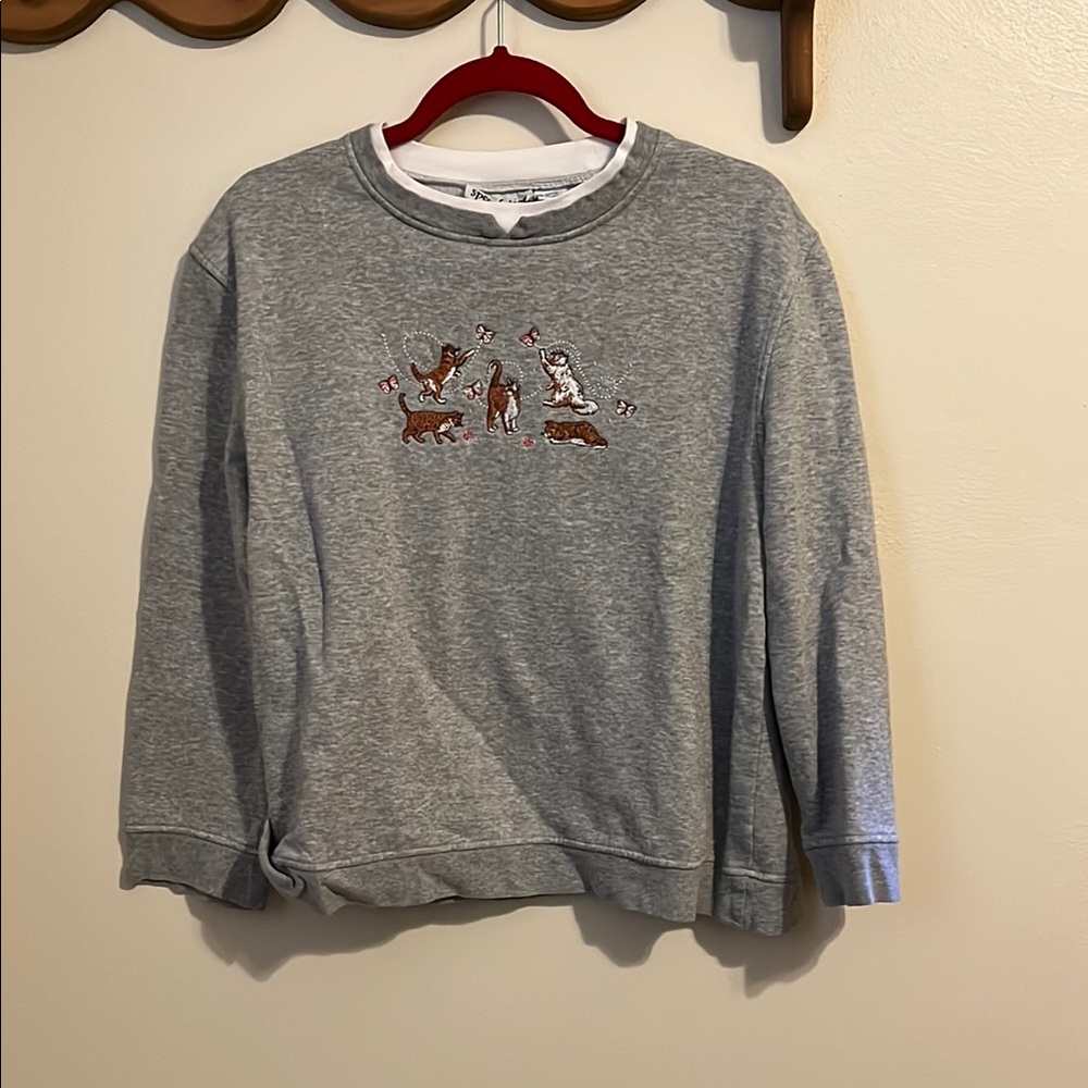 Embroidered Cat Sweater